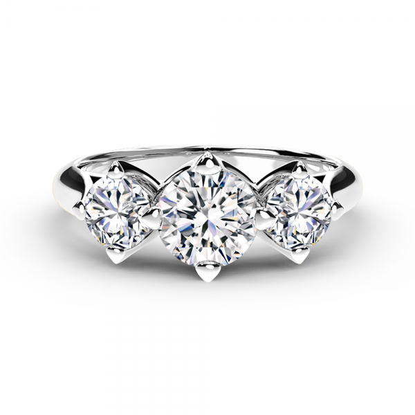 Three Diamonds Plain Ring