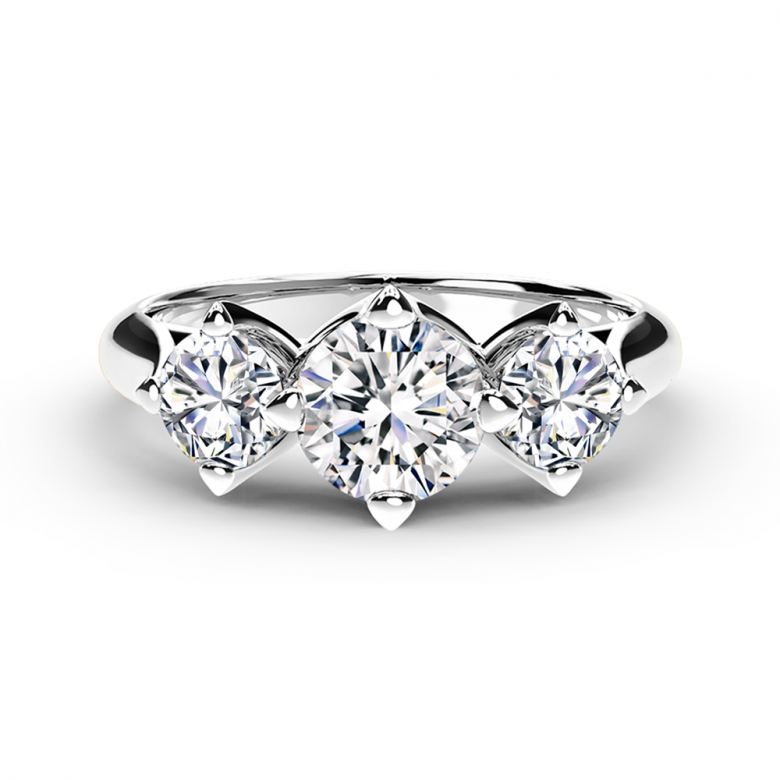 Three Diamonds Plain Ring