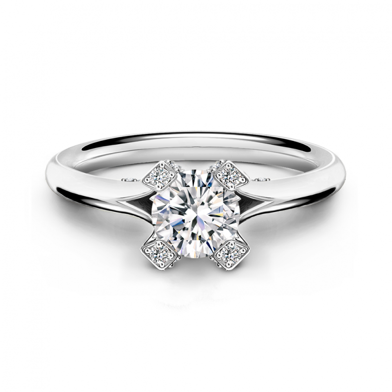 Semi-Pavé Solitaire Ring