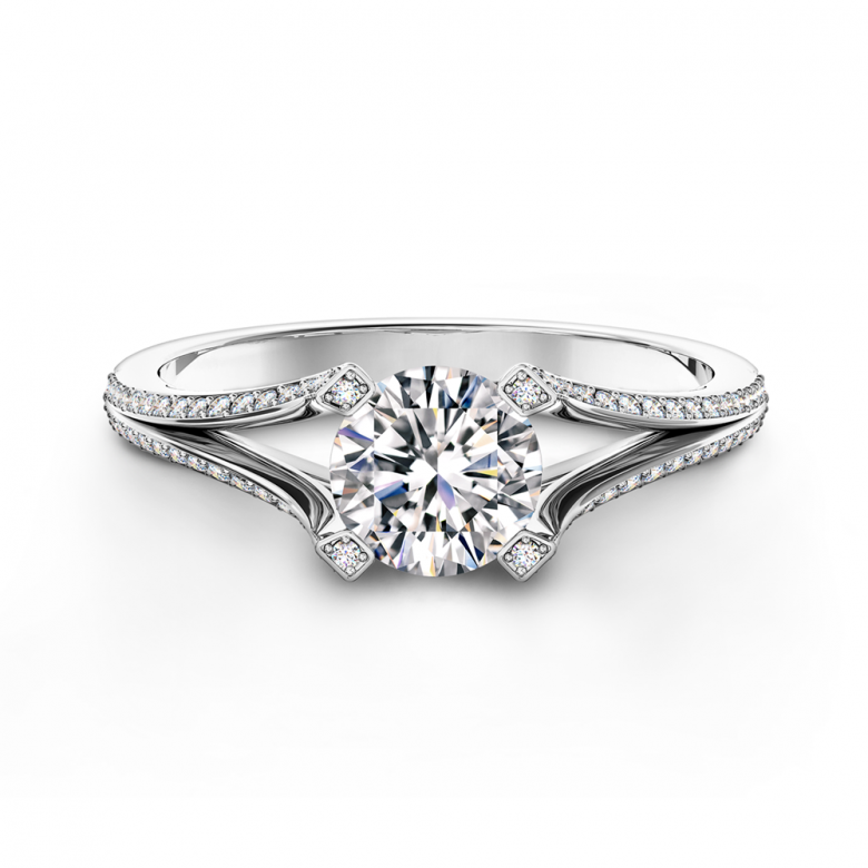 Pavé Split Shank Diamond Ring