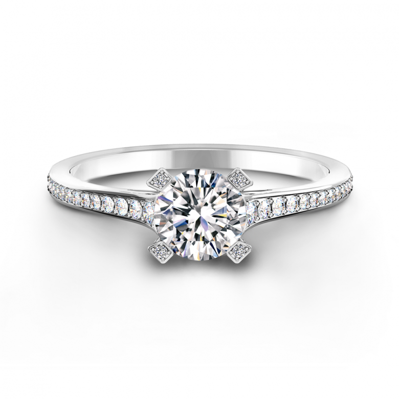 Pavè Solitaire Diamond Ring