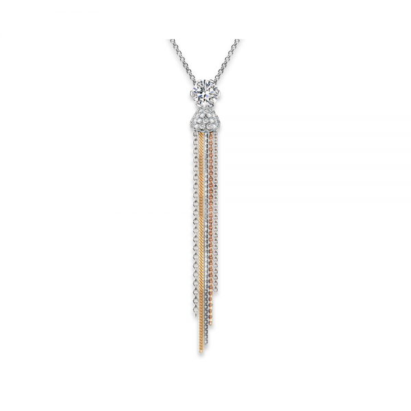 Solitaire Pavé Tassel Pendant