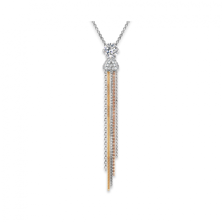 Solitaire Pavé Tassel Pendant