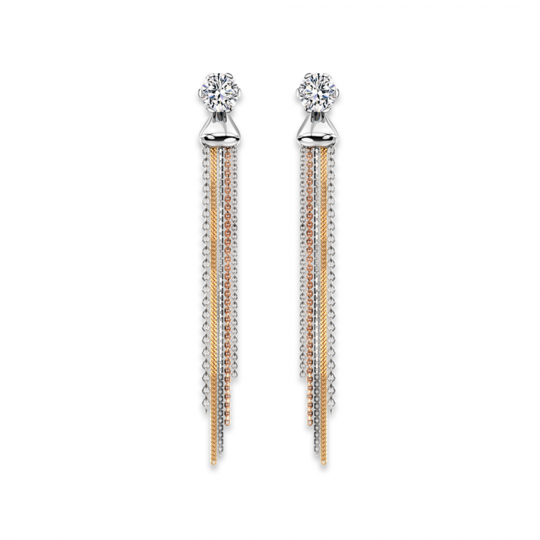 Solitaire Tassel Earrings